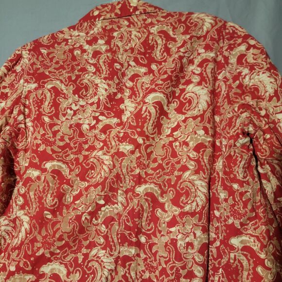 Red Baroque Print Jacket Women's Large Lightweight Inge Rojay Boulder CO - Picture 6 of 10